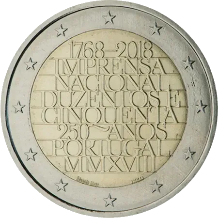UNC 2 euro Portugal 2018 - Imprensa Nacional UNC 2 euro Portugal 2018 - Imprensa Nacional