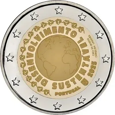Rollo UNC 2 euro Portugal 2025 - Desarrollo Sostenible Rollo UNC 2 euro Portugal 2025 - Desarrollo Sostenible