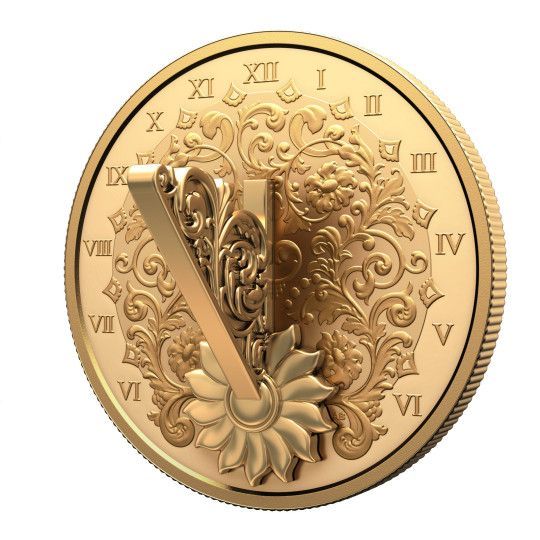 Proof 20 dolares Canada 2025 - Reloj de sol dorado