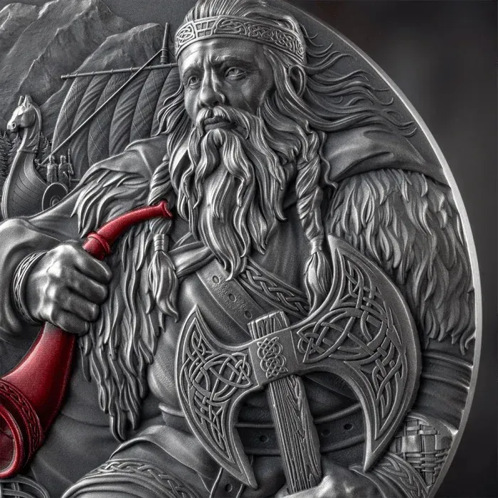 Antique Finish 5 dollar Cameroon 2025 - Leif Eriksson