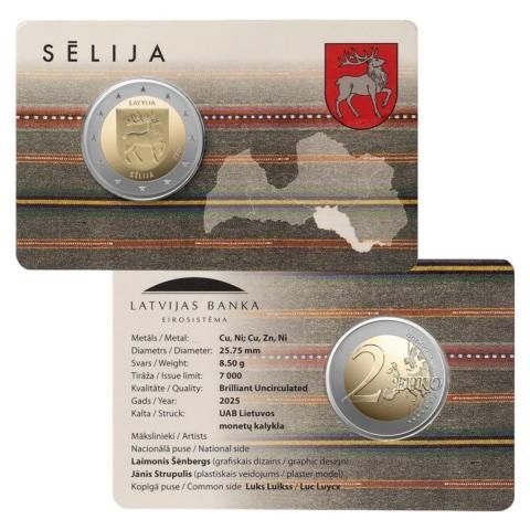 Coincard 2 euro Letonia 2025 - Sēlija