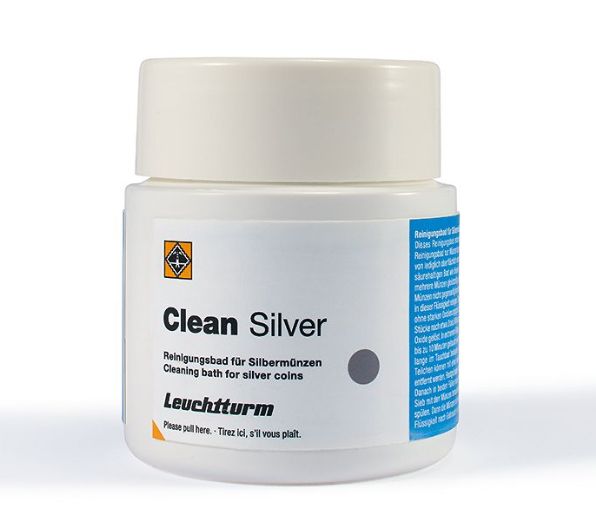Baño limpiador de monedas de Plata, 200 ml