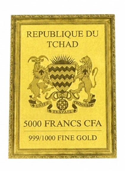 Moneda de oro Republica del Chad (1/200 oz)