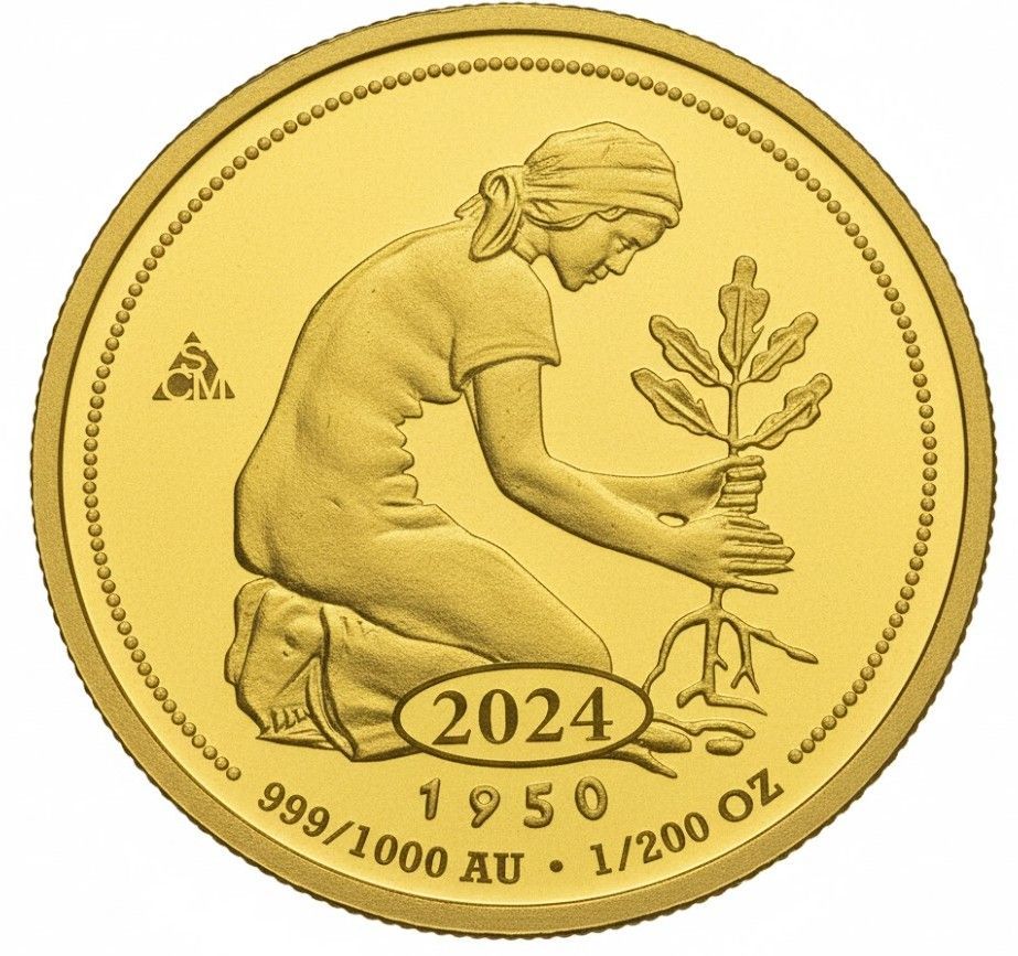 Moneda de oro Alemania (1/200 oz)