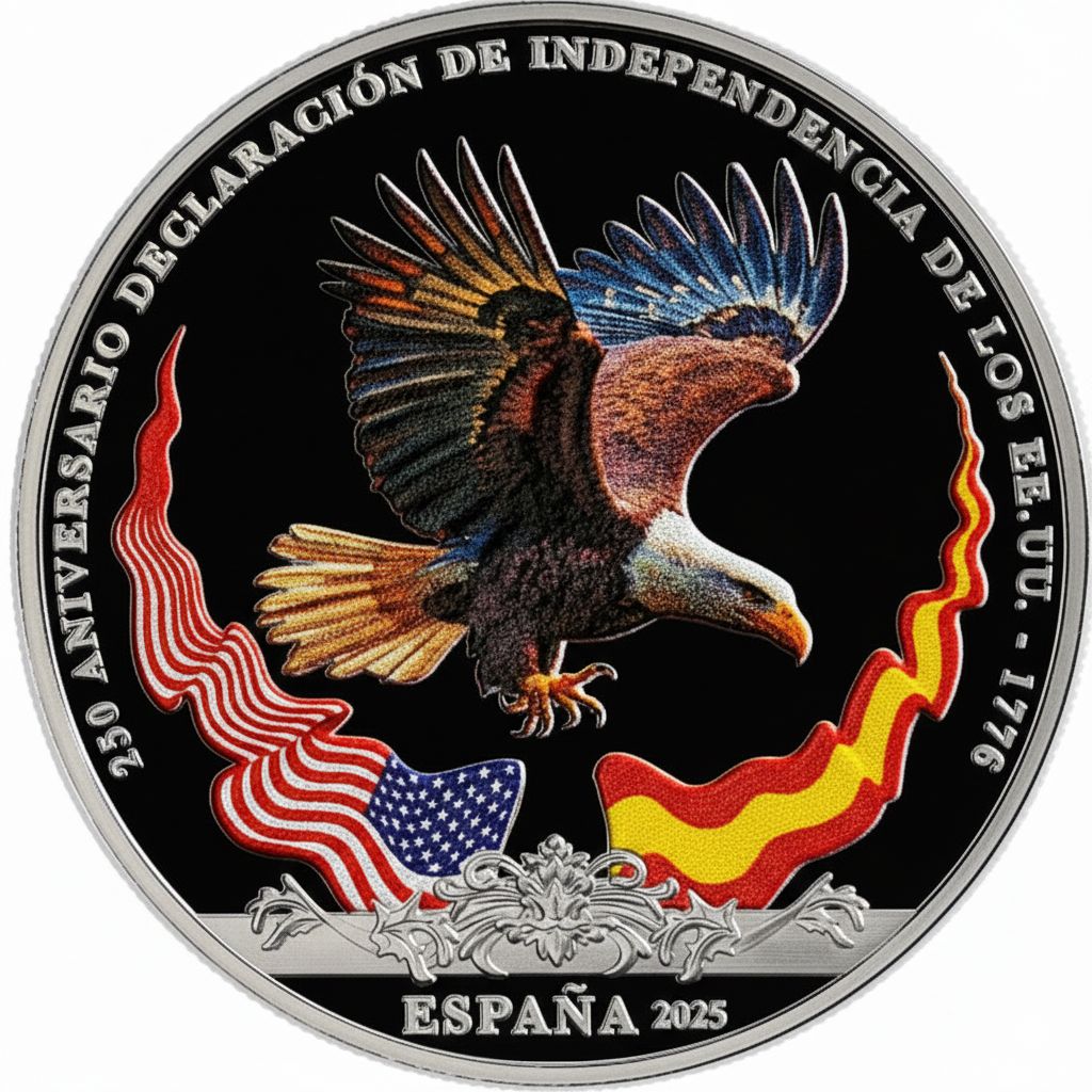 Proof 10 euro España 2025 - Carlos III y George Washington