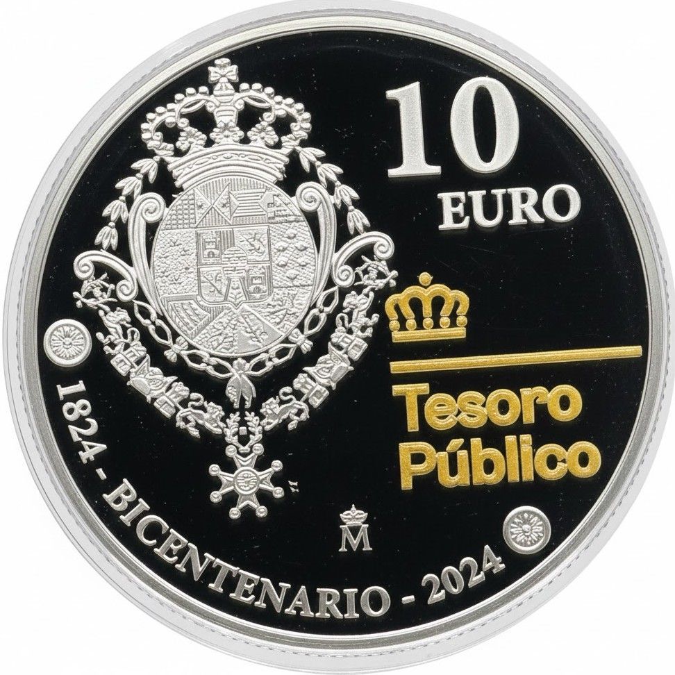 Proof 10 euro España 2024 - Bicentenario del tesoro Proof 10 euro España 2024 - Bicentenario del tesoro