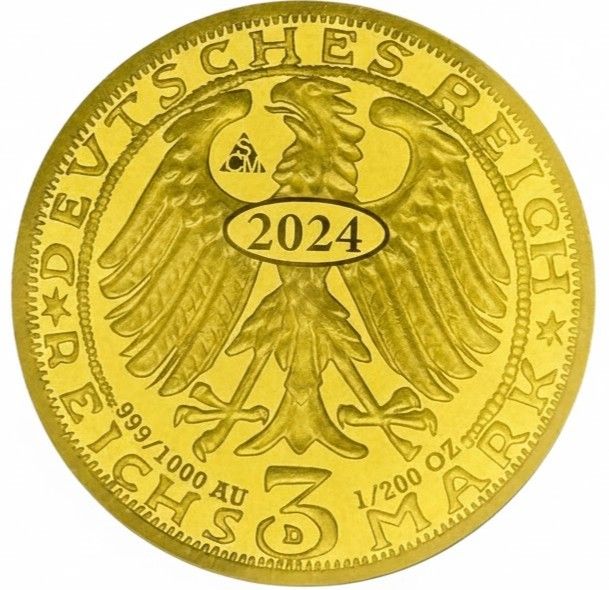Moneda de oro Alemania (1/200 oz)