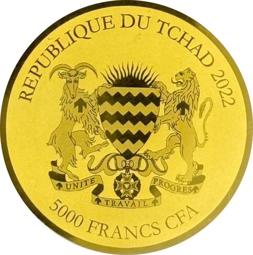 Moneda de oro Republica del Chad (1/200 oz)