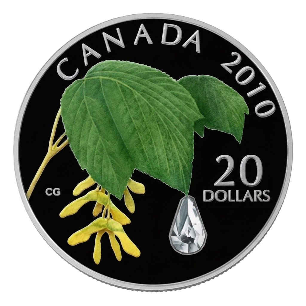 1 onza Canada 2010 - Leaf Crystal Raindrop