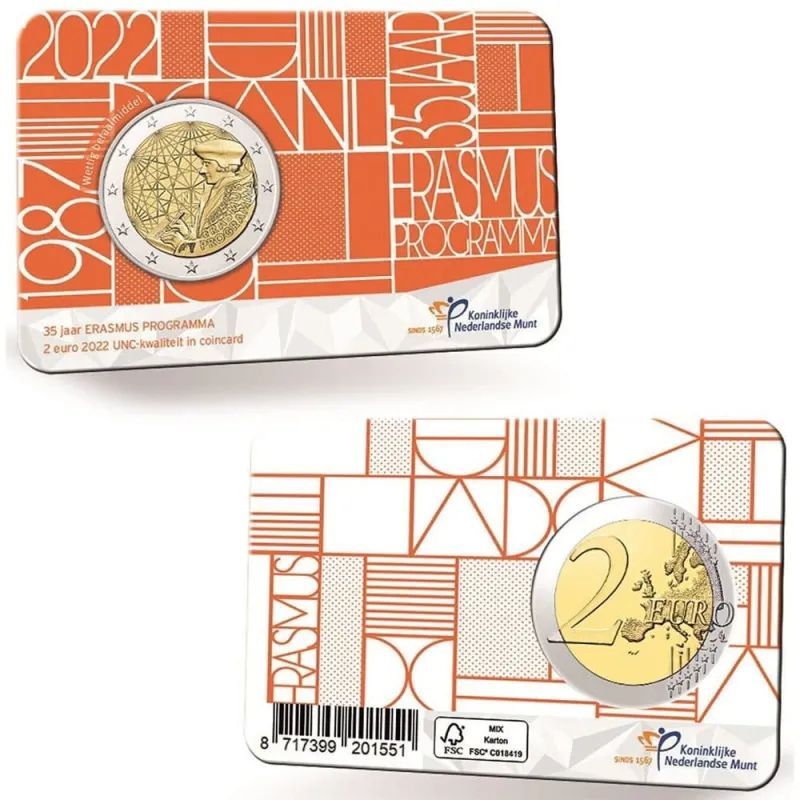 Coincard 2 euro Paises Bajos 2022 - Programa Erasmus