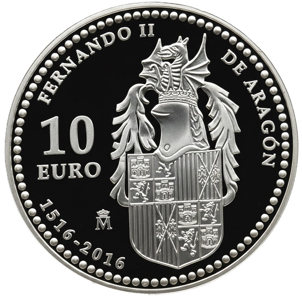 Proof 10 euro España 2016 - V Centenario de la muerte de Fernando II de Aragón