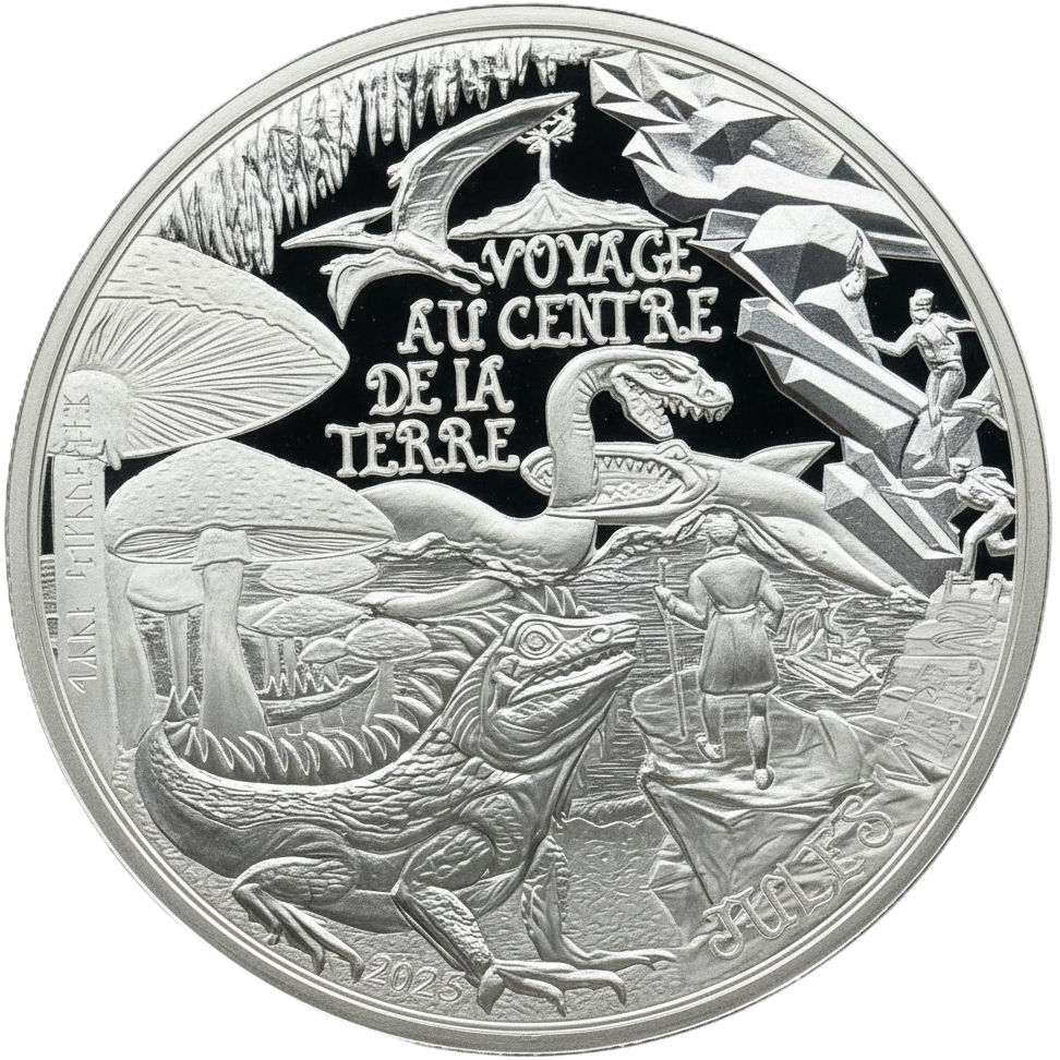 Proof 10 euro Francia 2024 - Julio verne. El arte de la pluma viaje al centro de la Tierra