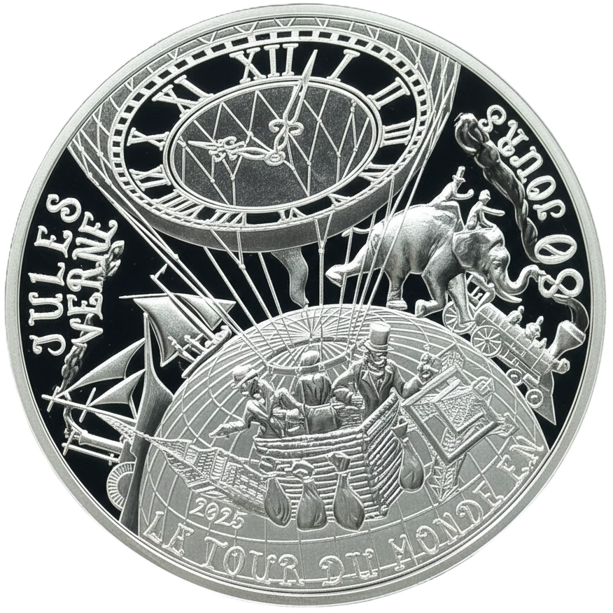 Proof 10 euro Francia 2024 - Julio verne. El arte de escribir: La vuelta al mundo en 80 días