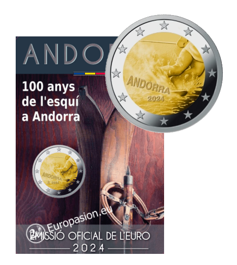 Coincard 2 euro Andorra 2024 - Esquí en Andorra