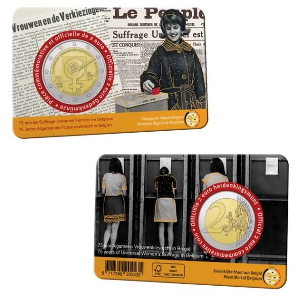 Coincard 2 euro Belgica 2023 - Sufragio Universal Femenino