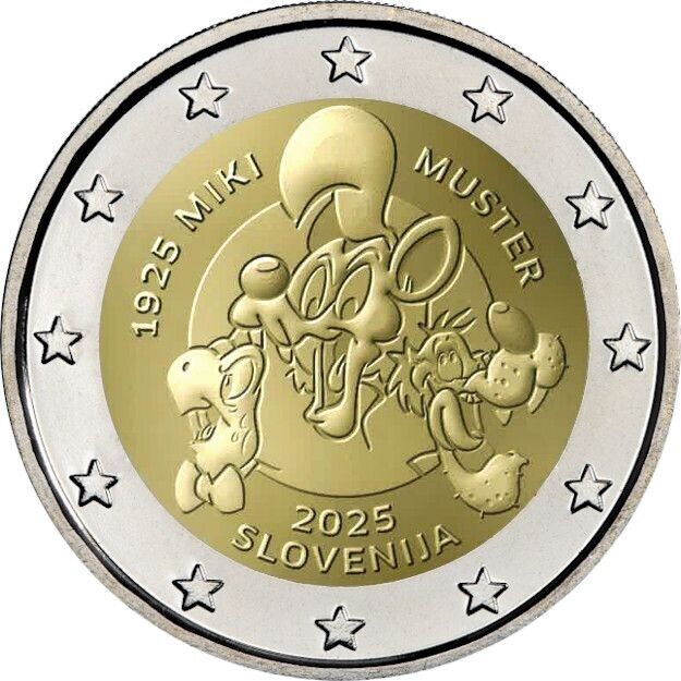 UNC 2 euro Eslovenia 2025 - Miki Muster UNC 2 euro Eslovenia 2025 - Miki Muster