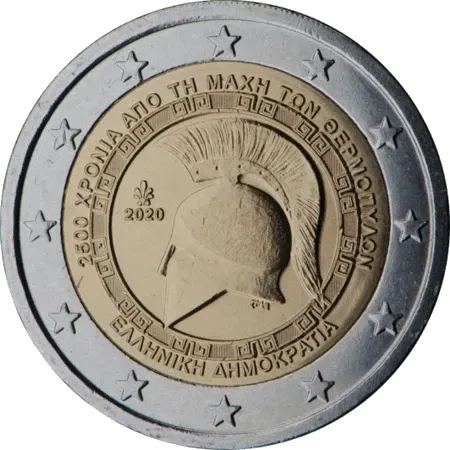 UNC 2 euro Grecia 2020 - Batalla de las Termopilas UNC 2 euro Grecia 2020 - Batalla de las Termopilas