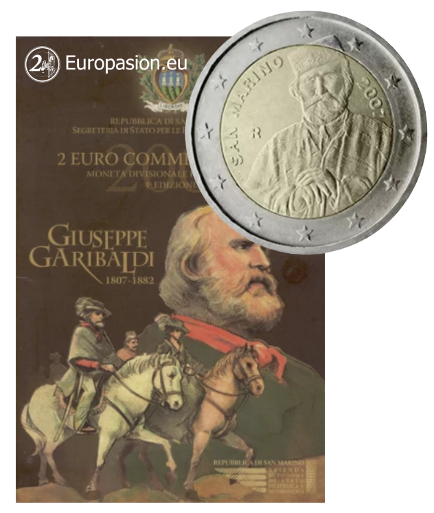 Cartera 2 euro San Marino 2007 - Giuseppe Garibaldi