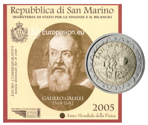 Cartera 2 euro San Marino 2005 - Año Mundial de la Física Cartera 2 euro San Marino 2005 - Año Mundial de la Física