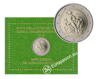 Cartera 2 euro Vaticano 2018 - Patrimonio Cultural Cartera 2 euro Vaticano 2018 - Patrimonio Cultural