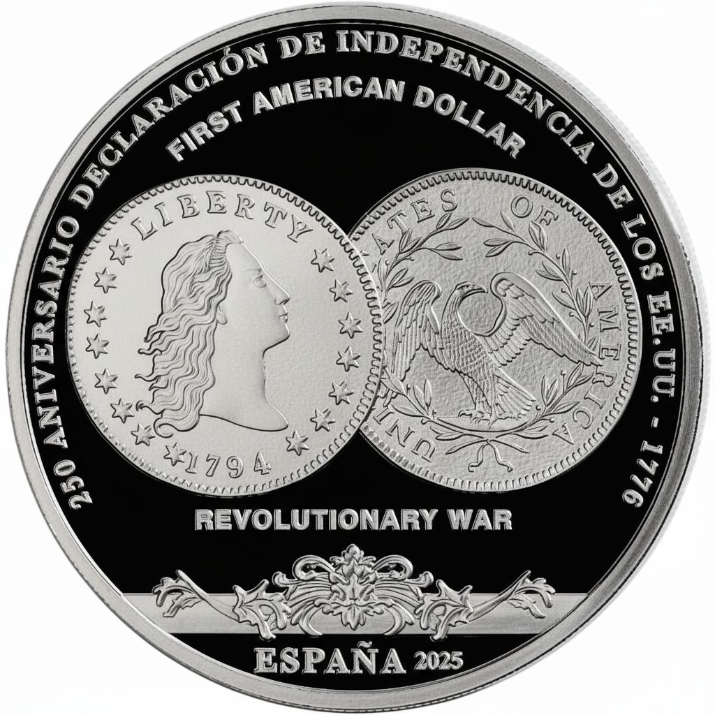Proof 10 euro España 2025 - Primer Dólar americano