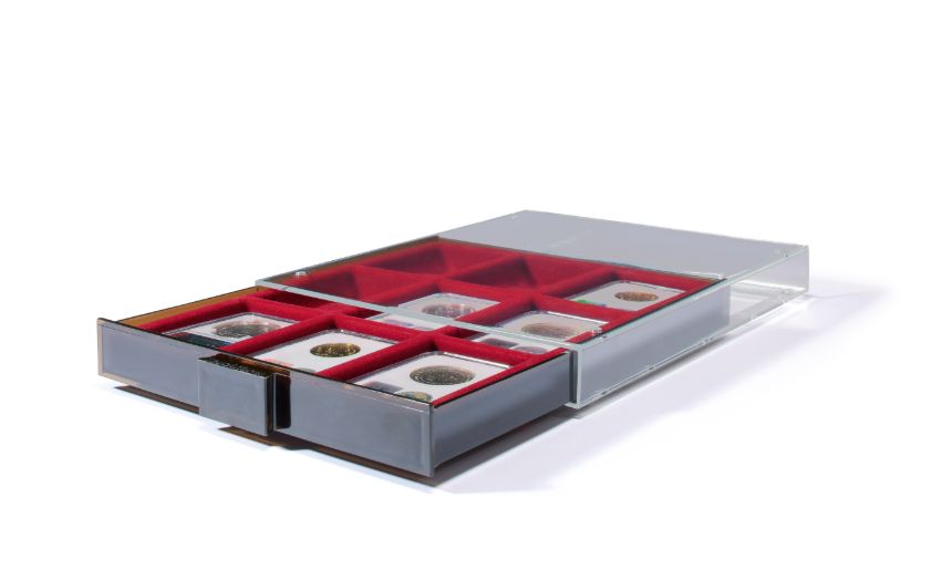 Caja para monedas MB de 6 compartimentos cuadrados 64x85 mm