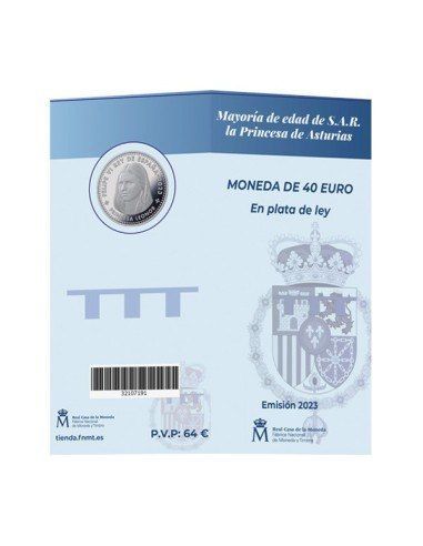 Coincard 40 euro España 2023 - 18 Aniversario de S.A.R. la Princesa de Asturias