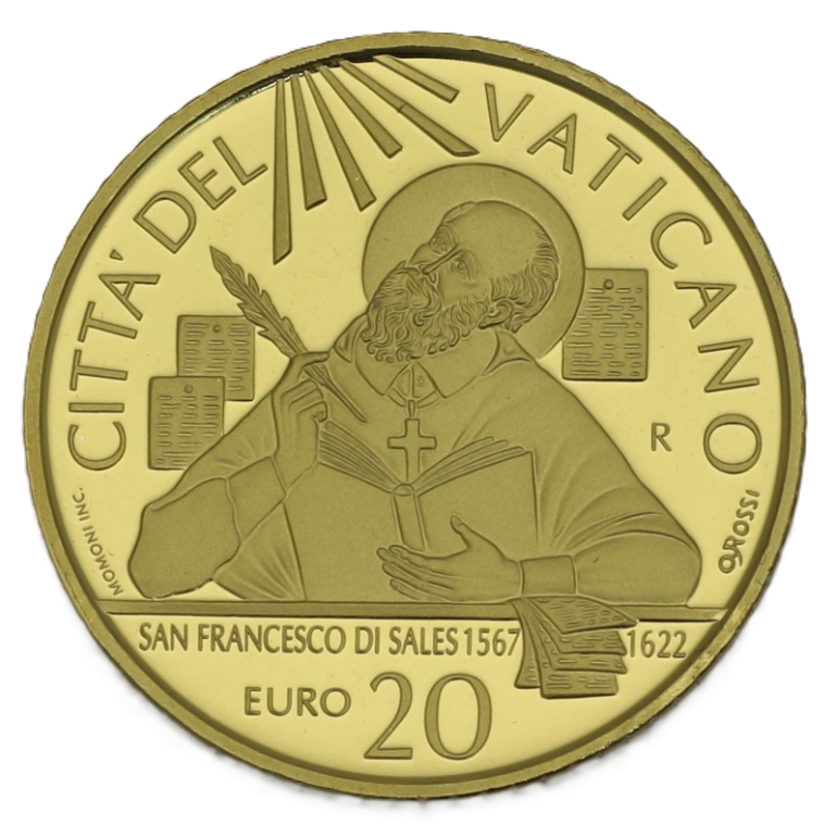 Proof 20 euro Vaticano 2022 - 400 aniversario de la muerte de San Francisco de Sales Proof 20 euro Vaticano 2022 - 400 aniversario de la muerte de San Francisco de Sales
