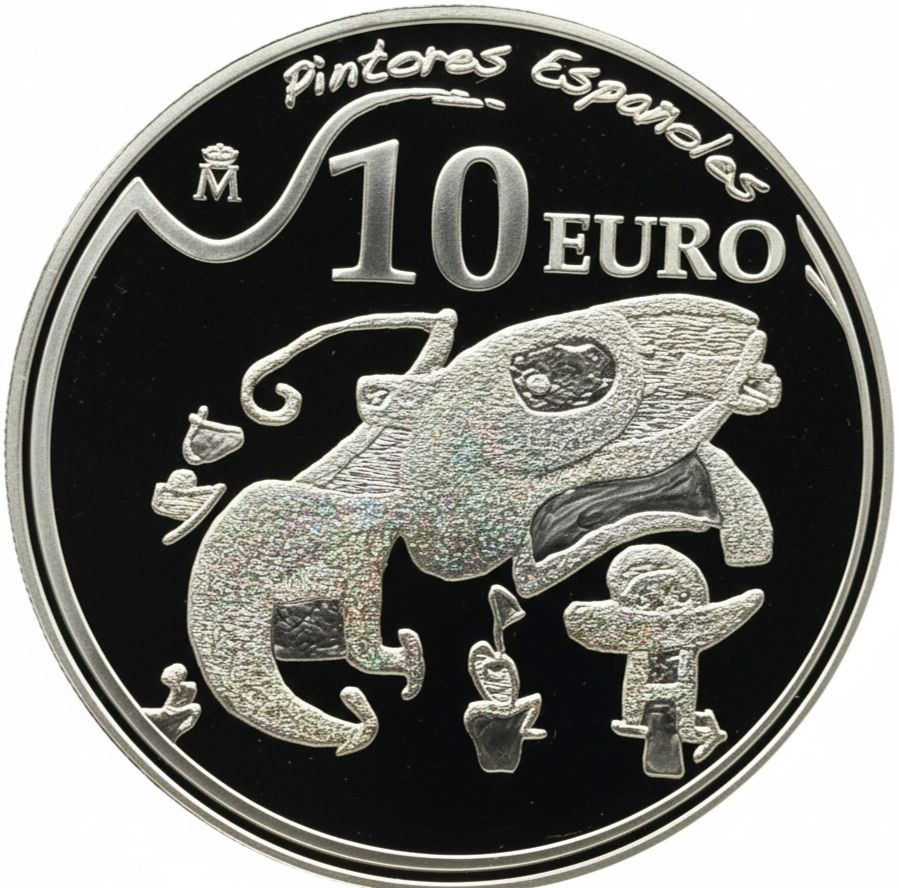Proof 10 euro España 2012 - Joan Miró: Personajes y pájaros con un perro Proof 10 euro España 2012 - Joan Miró: Personajes y pájaros con un perro