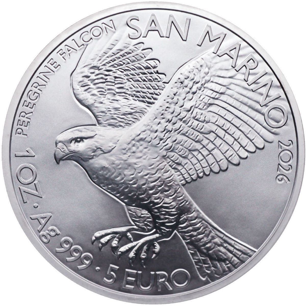1 onza San Marino 2026 - Peregrine Falcon