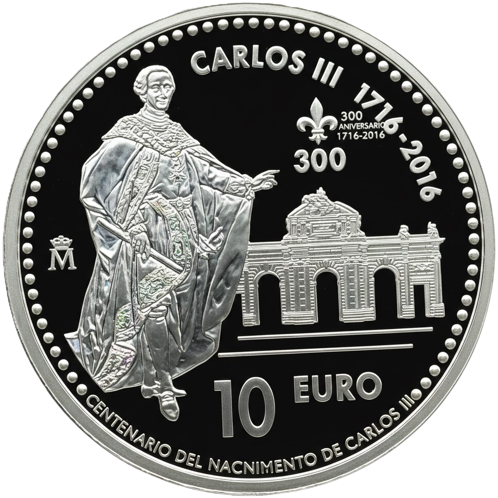 Proof 10 euro España 2016 - Tercer Centenario de Carlos III