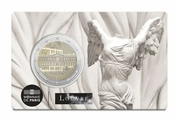 Coincard 2 euro Francia 2025 - Museo del Louvre - La Victoria Alada de Samotracia