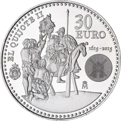 UNC 30 euro España 2015 - IV Centenario de la Segunda Parte de El Quijote