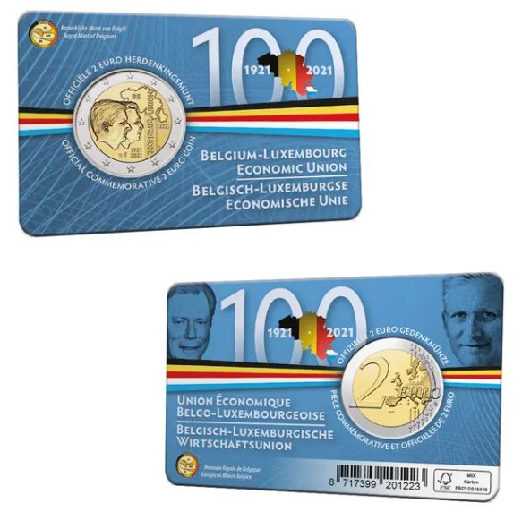 Coincard 2 euro Belgica 2021 - Unión Belgo-Luxemburguesa