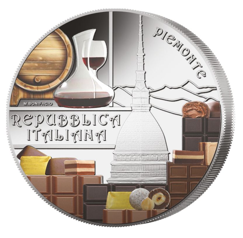 Coincard 5 euro Italia 2025 - Cultura gastronómica y vinícola italiana - Barolo y chocolate - Piamonte