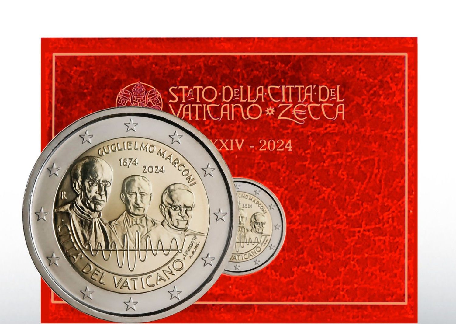 Cartera 2 euro Vaticano 2024 - Guglielmo Marconi Cartera 2 euro Vaticano 2024 - Guglielmo Marconi