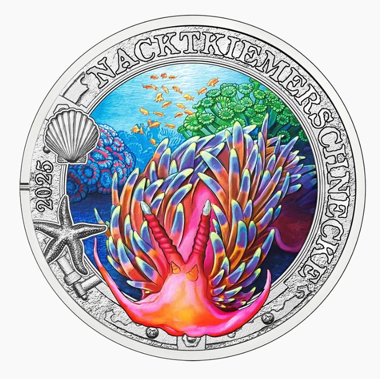 UNC 3 euro Austria 2025 - Nudibranquio doridio