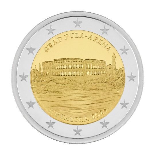 UNC 2 euro Croacia 2025 - Ciudad de Pula UNC 2 euro Croacia 2025 - Ciudad de Pula