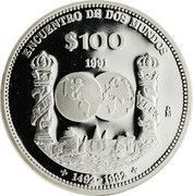 Proof 100 pesos Mexico 1991 - Ibero-American Series