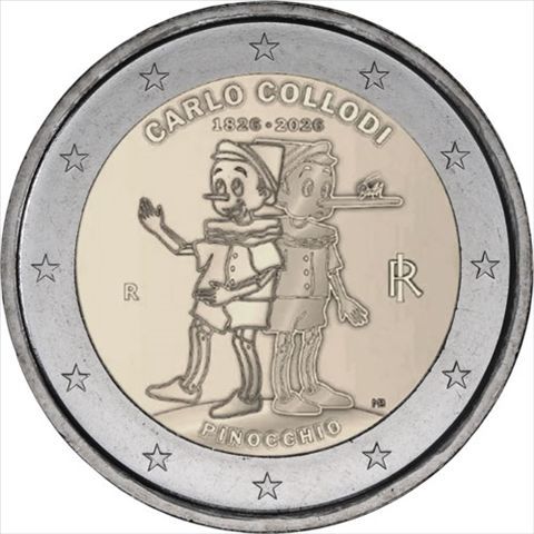 UNC 2 euro Italia 2026 - Pinocho 