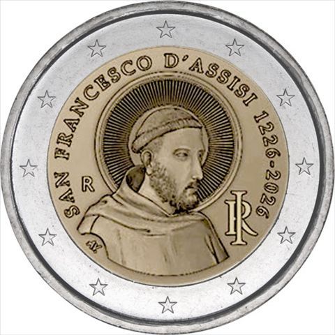 UNC 2 euro Italia 2026 - Francisco de Asís (Proximamente)