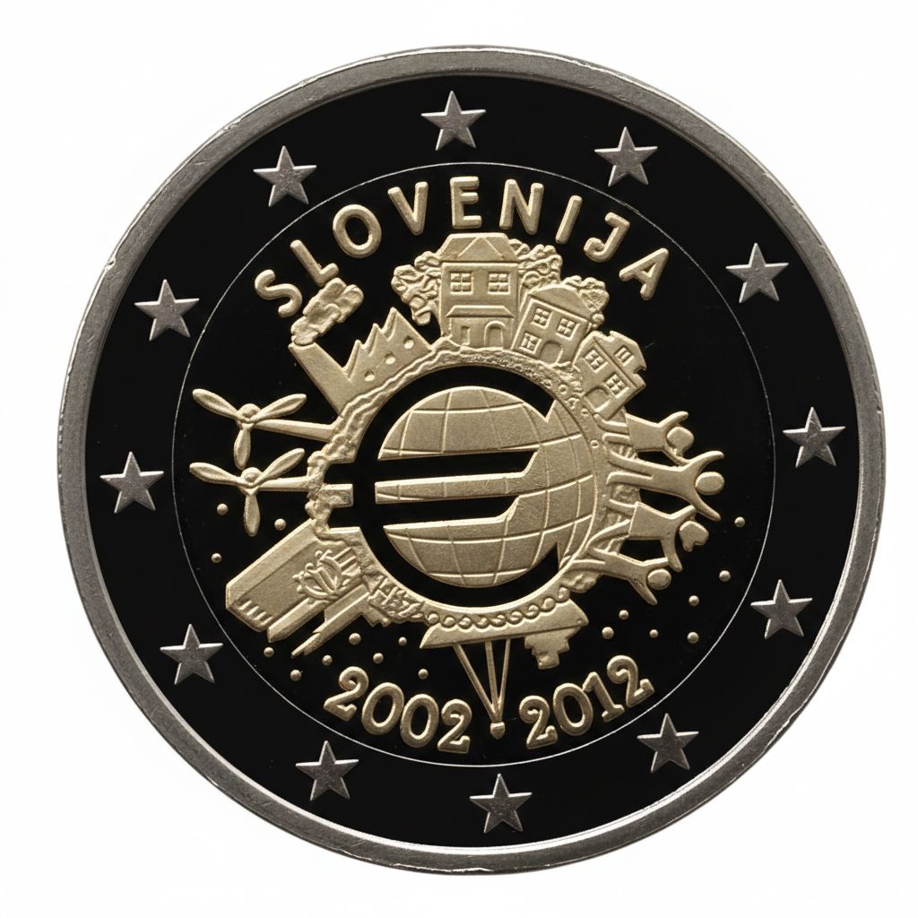 Proof 2 euro Eslovenia 2012 - 10 Aniversario del Euro