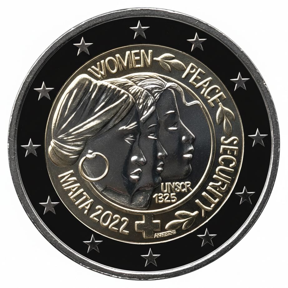 BU 2 euro Malta 2022 - Resolución 1325 de la ONU BU 2 euro Malta 2022 - Resolución 1325 de la ONU