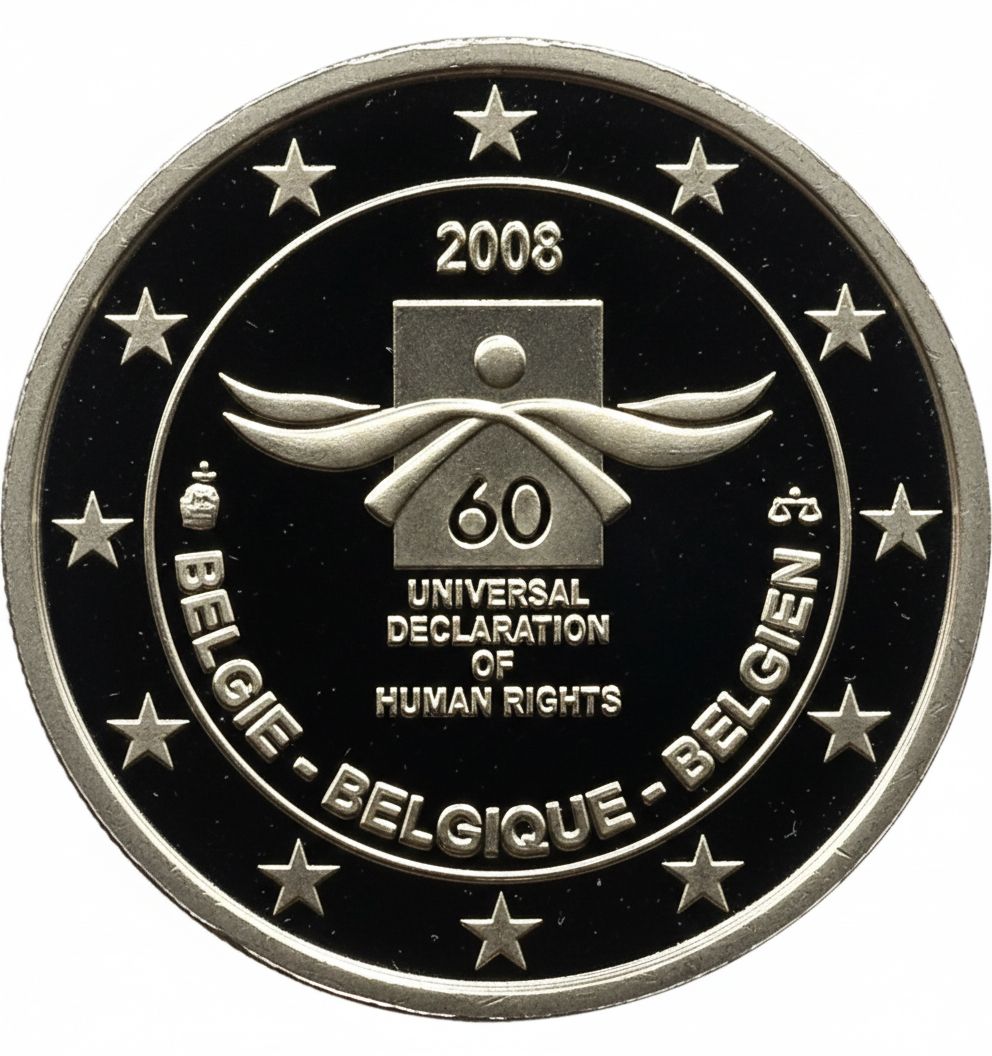 Proof 2 euro Belgica 2008 - Derechos Humanos