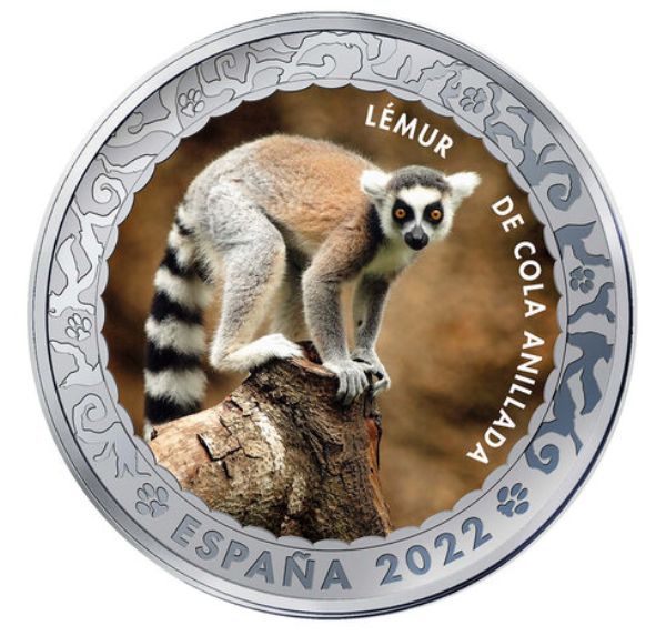 1,5 euro España 2022 - LÉMUR DE COLA ANILLADA