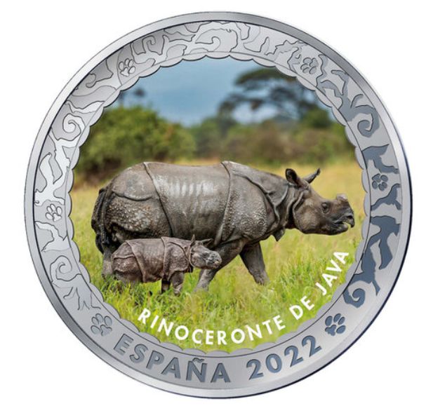 1,5 euro España 2022 - RINOCERONTE DE JAVA 1,5 euro España 2022 - RINOCERONTE DE JAVA