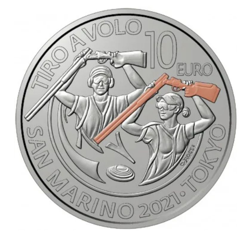 Proof 10 euro San Marino 2021 - Tiro al plato