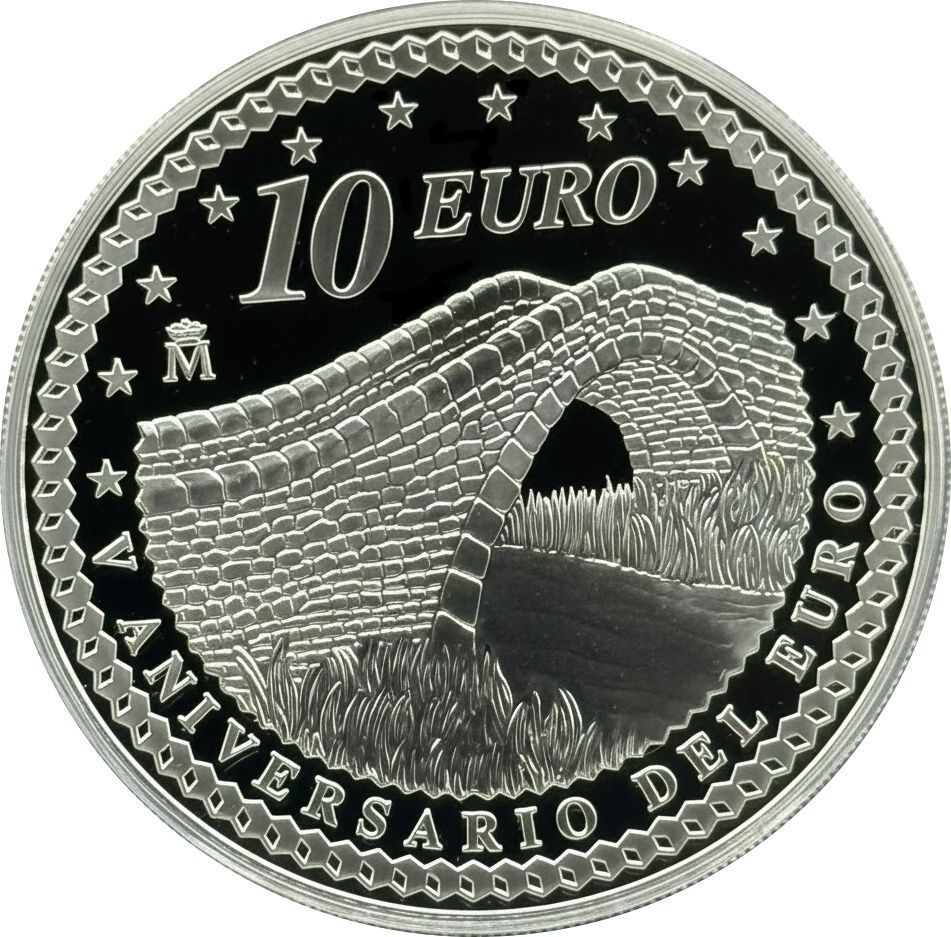 Proof 10 euro España 2007 - V Aniversario del Euro: Puente