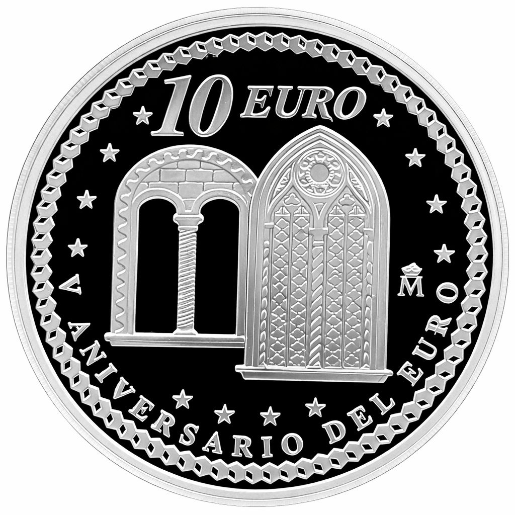 Proof 10 euro España 2007 - V Aniversario del Euro: Ventanas