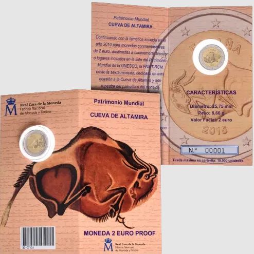 Proof 2 euro España 2015 - Cueva de Altamira Proof 2 euro España 2015 - Cueva de Altamira